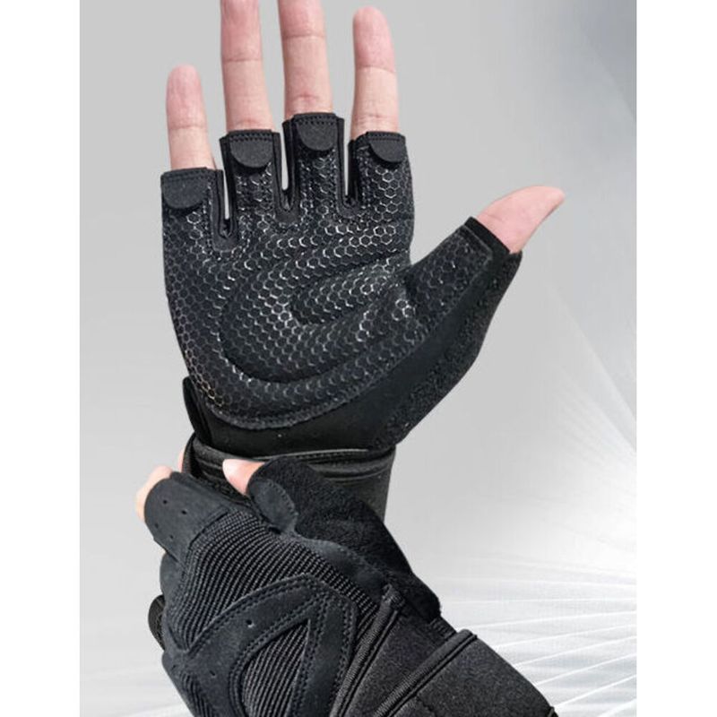 Fitness per uomo, palmo antiscivolo, supporto rinforzato, polsiera 2 in 1 per uomo, barra per trazioni, manubrio, kettlebell, guanti sportivi_voghion.com