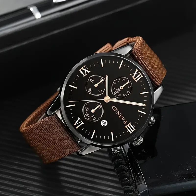 Novo presente de venda quente 4 peças pulseira conjunto de quatro peças calendário masculino relógio de quartzo_voghion.com