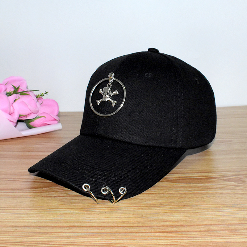 Crianças coreano personalizado corrente anel de ferro pato língua estudante saída beisebol versátil primavera/verão guarda-sol chapéu_voghion.com