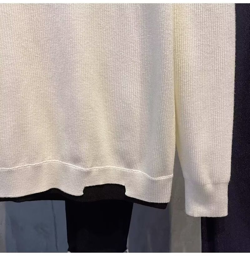 Ensemble deux pièces en tricot pour homme – Pull décontracté brodé et chemise à manches longues (noir/blanc, tailles M à XXXL)_voghion.com