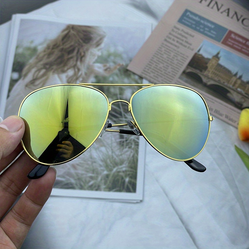 Ochelari de soare aviator la modă Top Bar pentru femei și bărbați, ochelari de soare retro cu oglindă, pentru exterior, pentru condus, călătorii pe plajă, UV400_voghion.com