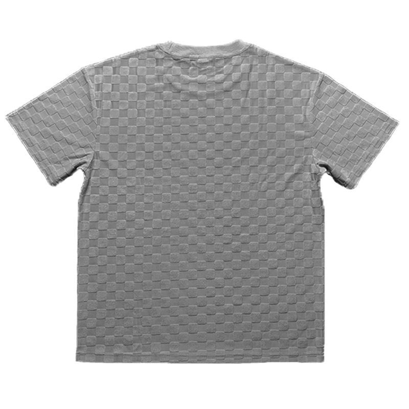 2025 American Oversize Trendy Men's Checkerboard Spring Summer Loose Sports Casual Two-Piece Set_voghion.com