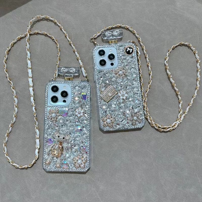 Luxus Glitzer Niedliche Kleine Bär Hülle für iPhone 16 E 15 ProMax 14 Plus 13 MINI 12 11 X XR XS Max 7 8 Halbverpackte Hülle_voghion.com