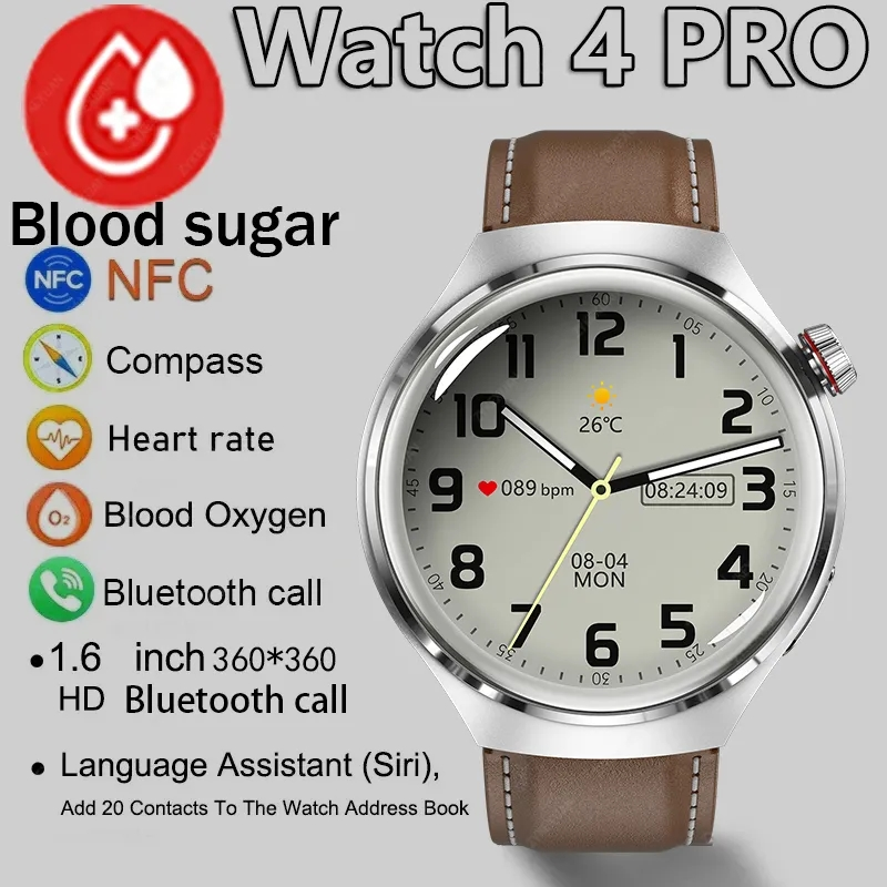 Astuto Della Vigilanza 1.54 "Schermo AMOLED HD Sport Chiamata Bluetooth NFC Bussola GPS Uomo Donna Business Impermeabile Smartwatch Activity Tracker_voghion.com