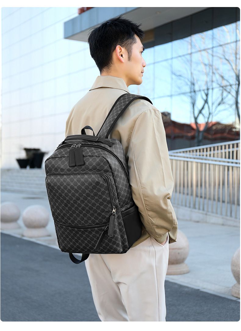 Men's Bags Men's Simple Backpack New Style Fashionable Large Capacity Computer Bag Popular Printing Travel Backpack_voghion.com