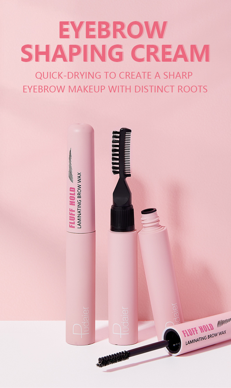 Pudaier Natural Stereoscopic Double Head Brow Comb Cream Gel per sopracciglia con regolazione incolore_voghion.com