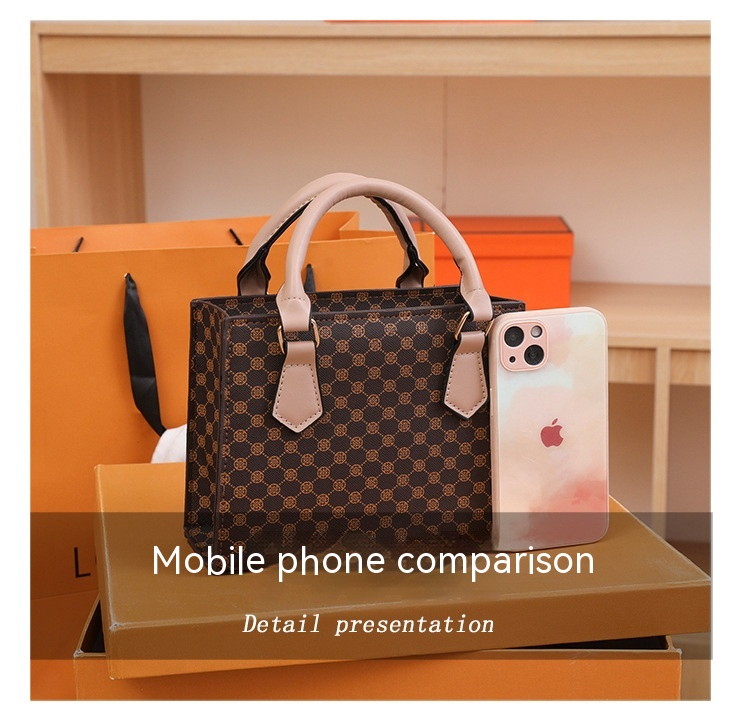 2023 Retro Damen Tasche Textur Ausländischen Stil Freizeit Einfache Plaid Mode Eine Schulter Umhängetasche Handheld Kleine Quadratische Tasche_voghion.com