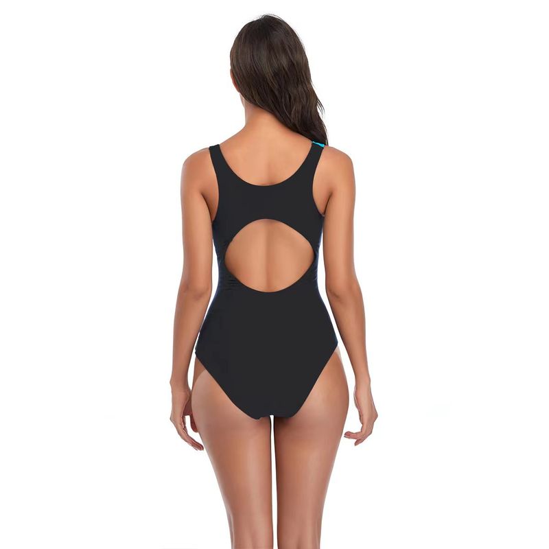 One Piece Swimsuit For Women, Comfortable Competitive Style, Fashionable Sports Style, Color Matching Triangle Multi Color Ladies Swimsuit Swimsuit_voghion.com
