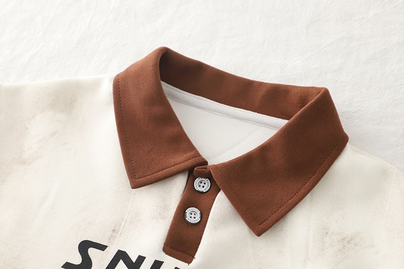 Abbigliamento per bambini primavera e autunno 2025, versione coreana, colletto a ribalta, casual, felpa con cappuccio e maniche lunghe, due pezzi._voghion.com