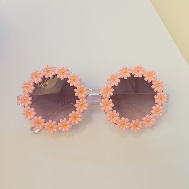 iboode Occhiali da sole per bambini ovali con fiori alla moda per bambini, occhiali da sole per bambine, occhiali da sole UV400, protezione solare per esterni_voghion.com