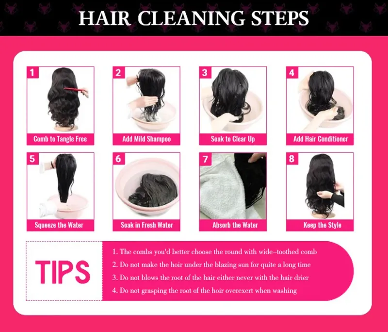 V Part Body Wave Wigs Clip In 180% Density Brazilian Remy Human Hair Natural Black Color_voghion.com
