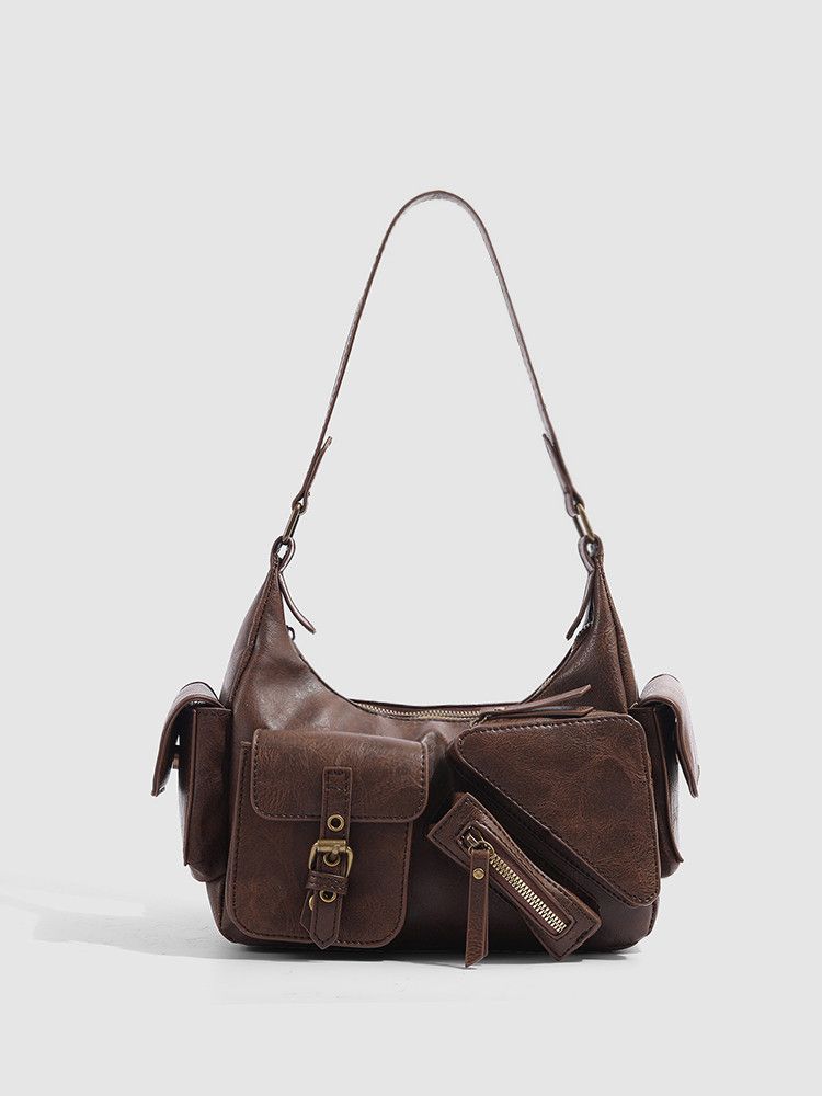 Women's Bags Large Capacity Underarm Shoulder Bag Women's Bag New Version Ins Style Trendy Multi Pocket Tote Bag Motorcycle Bag_voghion.com