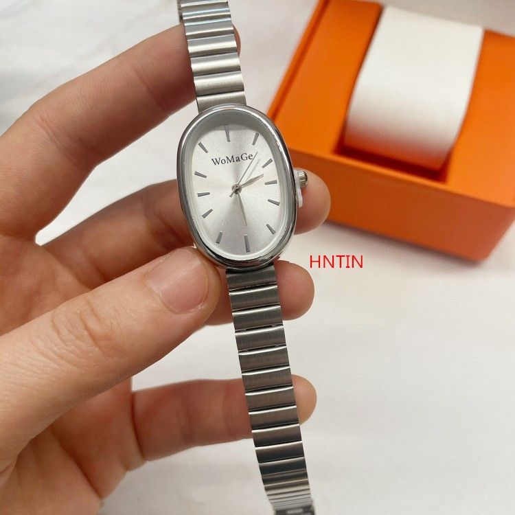 Montre-bracelet à quartz avec bracelet en chaîne et cadran ovale, compacte, style coréen, boucle déployante, tendance et polyvalente pour femme_voghion.com