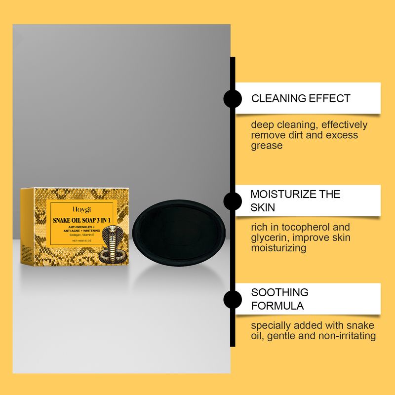 Hoygi Snake Oil Cleansing Soap Gently Cleanses Facial Skin Soft, Smooth And Refreshing Oil Control Skin Cleansing Soap_voghion.com