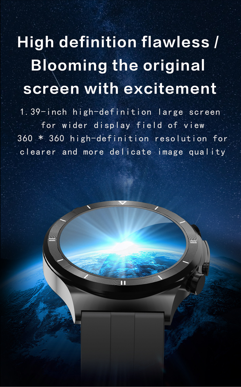 Smartwatch T30 da 1,39 pollici Chiamata Bluetooth Frequenza cardiaca ECG_voghion.com