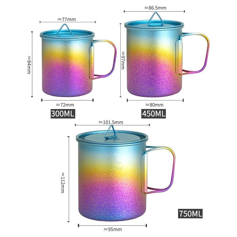 Tazza pieghevole in lega di titanio per tè e caffè portatile da campeggio all'aperto TiTo Pure Water_voghion.com