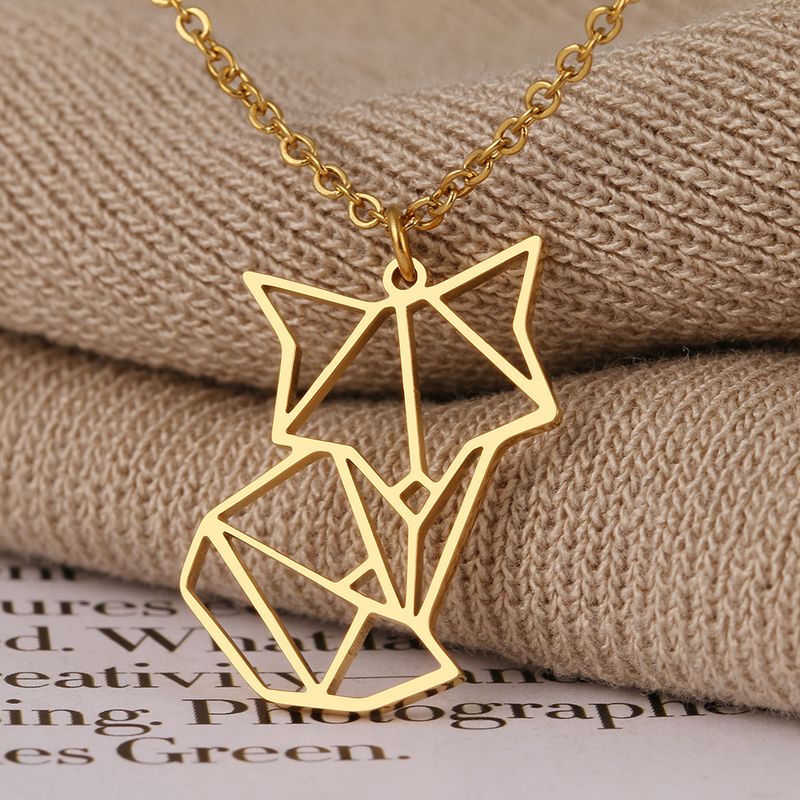2025 Moda Donna Acciaio inossidabile volpe cava e ciondolo animale, collana da donna alla moda da uomo, gioielli, regalo per feste, generale_voghion.com