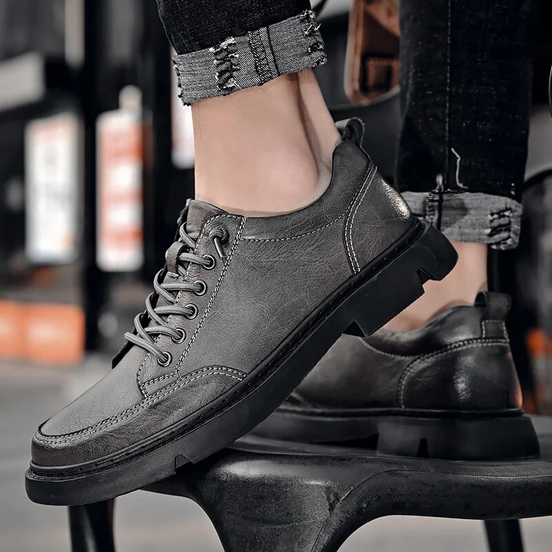 Scarpe casual in pelle da uomo Slip comode in pelle Casual Trekking Walking Trekking Leggere_voghion.com