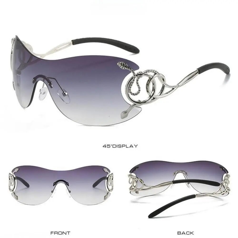 Y2K Randlose Sonnenbrille Frauen Marke Designer Punk One Piece Sonnenbrille Männer Goggle Shades UV400 Schlange Mode_voghion.com