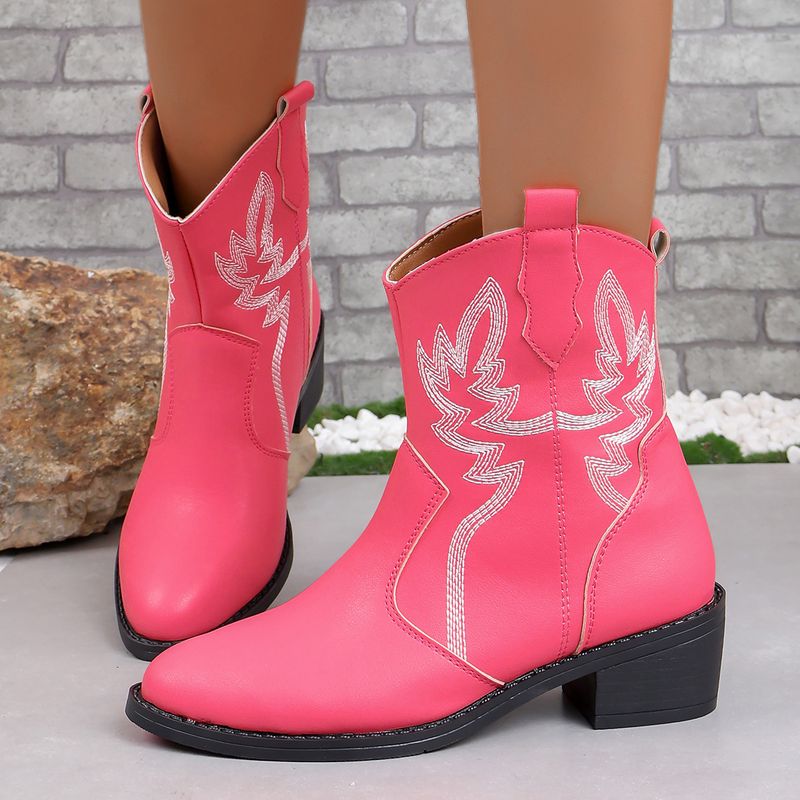 Neue Damenstiefel in Übergröße 2025 für Frühling und Herbst mit spitzem, quadratischem Absatz und mittlerer Röhre im britischen Stil_voghion.com