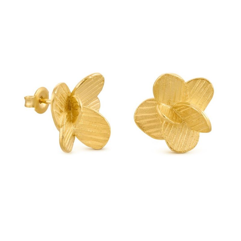 Women's Jewelry Elegant Double Butterfly Flower Stud Earrings, Hypoallergenic S925 Silver Plated, Minimalist Geometric Design, Fashionable & Chic_voghion.com