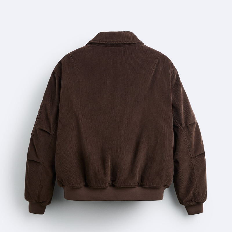 Abbigliamento uomo Giacca imbottita da uomo in velluto a coste ricamato con revers_voghion.com