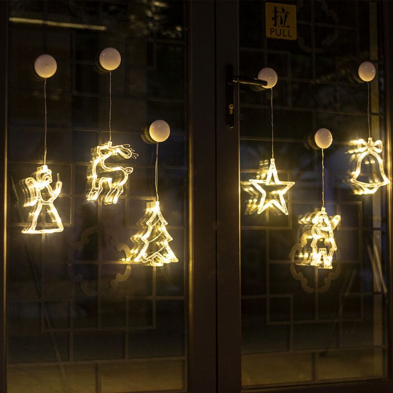 Hanging Window Suction Cup Christmas Event Party Decoration Colorful LED String Lights_voghion.com