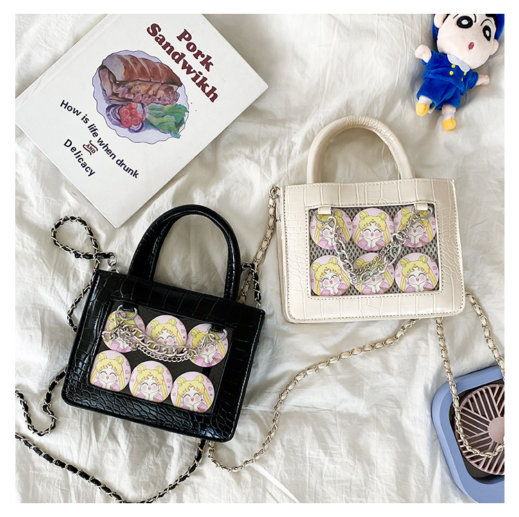 Borsa a tracolla per borsa da dolore trasparente giapponese di grande capacità 2023 Nuova borsa da donna con borsa quadrata trasparente di fascia alta di fascia alta per la primavera e l'estate_voghion.com