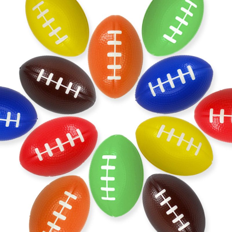 12pcs Small Brown Football Relief Toy For Kids Printed Foam Relief Pu Ball_voghion.com