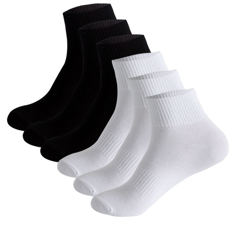 Chaussettes de sport prêtes à l'emploi Chaussettes hautes pour femmes Chaussettes basses de course à pied et de randonnée Chaussettes courtes en coton absorbant l'humidité pour femmes_voghion.com