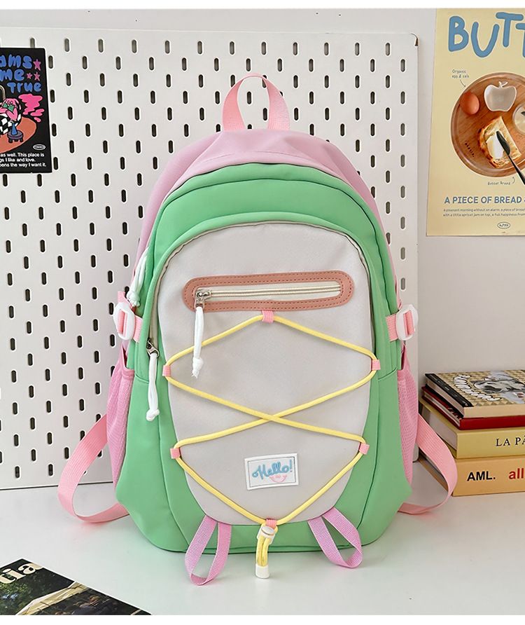 Mochilas infantis leves com design de nicho, letras simples, mochila escolar para estudantes do ensino fundamental e médio, mochila pequena e fresca para atividades ao ar livre_voghion.com