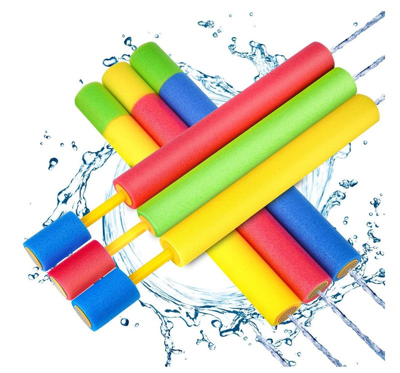 Vodeni pištolj Soak It! - Šarene igračke za bazen od EVA pjene s izdržljivim plastičnim ručkama za ljetnu zabavu na otvorenom, plažu i zabave uz bazen (baterije nisu potrebne)_voghion.com