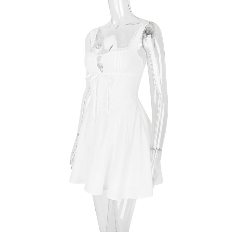 Varrukateta naiste temperamentne Camisole pitsist seljata kleit_voghion.com