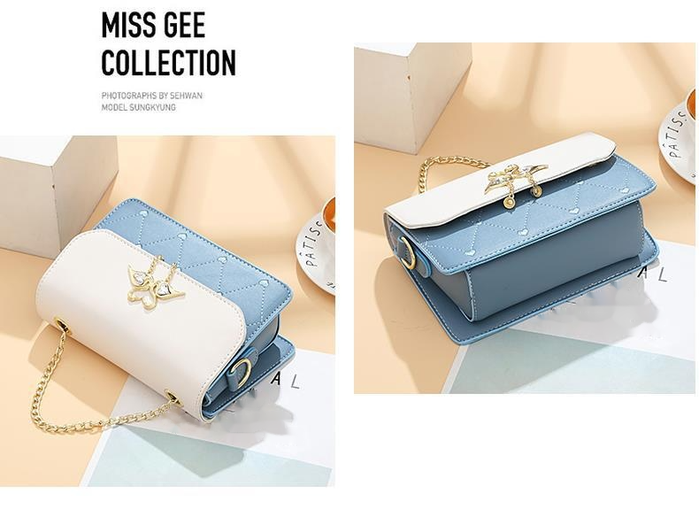 Exquisite Embroidery Heart-shaped Small Square Bag Women's Bag High-end Feel Swan Contrasting Color Single Shoulder Crossbody Bag_voghion.com
