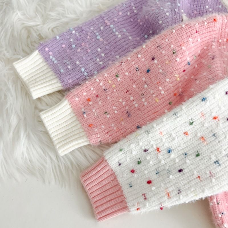 Mädchen Pullover Dicken Neuen Stil Oberbekleidung Kleine Duft Stil Koreanische Version Strickjacke Puffy Rock Süße Gestrickte Pullover Mädchen Kinder_voghion.com