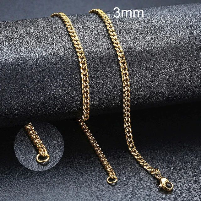 Kettingen Punk Roestvrijstalen Ketting Voor Mannen Vrouwen Gouden Ketting_voghion.com