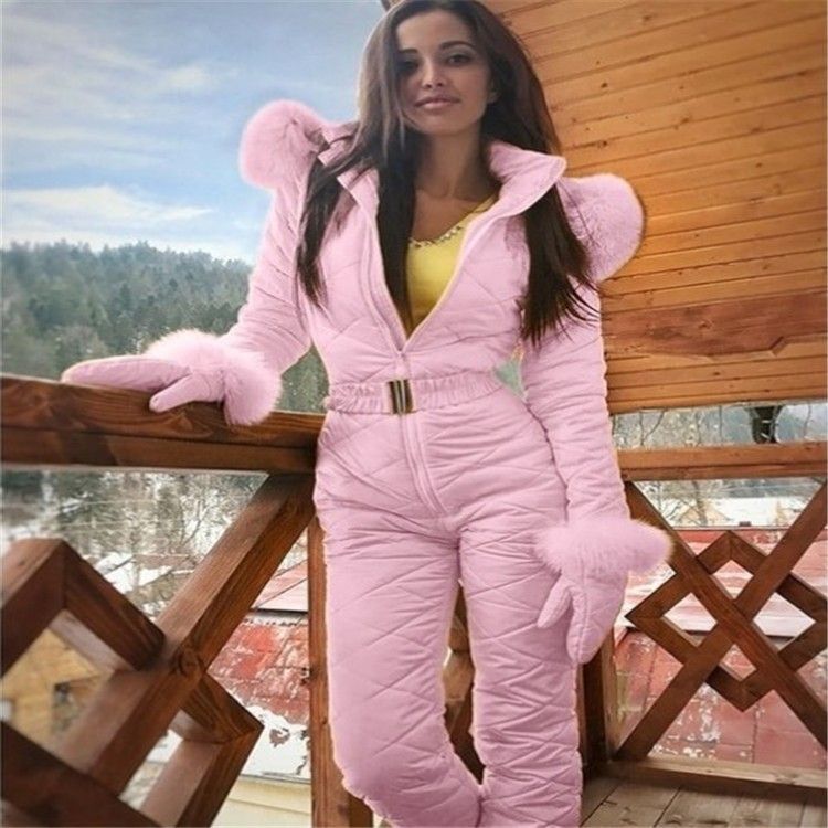 Long Sleeve Body Suits Women Skisuit Outdoor Sports Zipper Ski Suit Cute Outfit Short_voghion.com