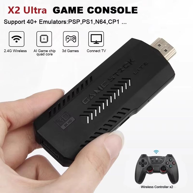 Game X2 Ultra High Definition Home Gaming Arcade Wireless TV Game Console Dual Controller_voghion.com