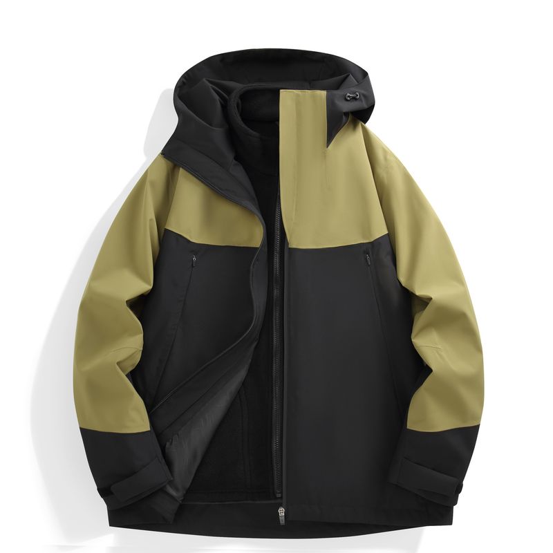 Giacca da uomo staccabile antivento impermeabile 3 in 1 in pile da donna TEFLON_voghion.com