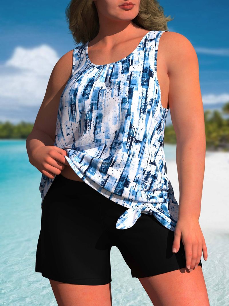 Women’s Clothing sexy sling plus size ladies split fashionable new tankini swimsuit suit_voghion.com