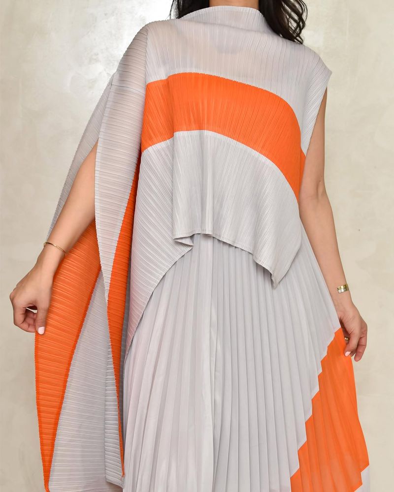 Women's Suit New Style All Match Irregular Color Matching Pleats Plus Fat Leisure Loose Two Piece Set_voghion.com