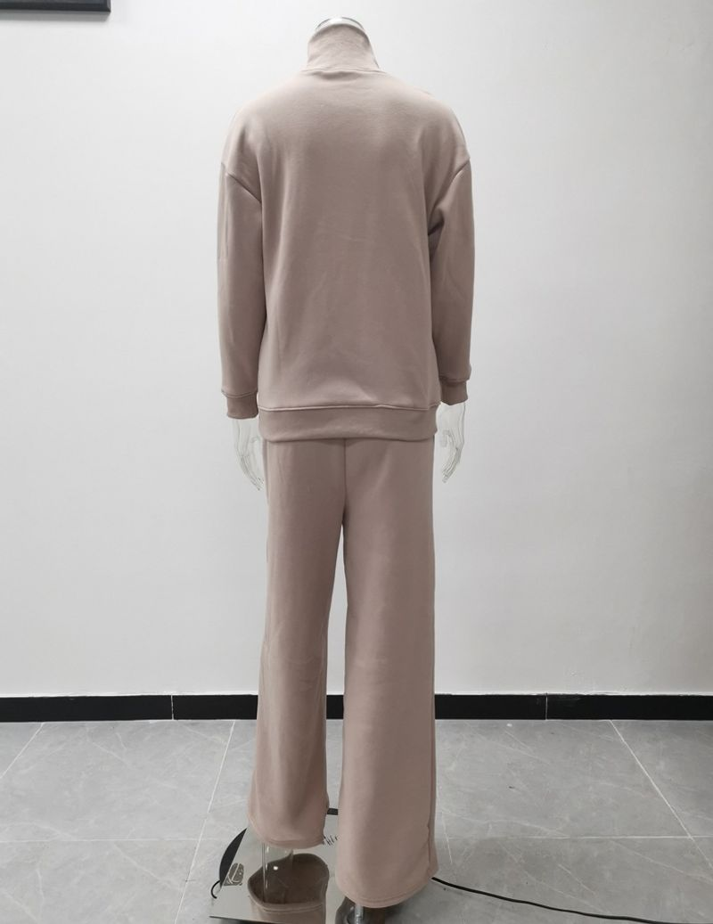 Kadın Giyim Yeni Örme Dantel Up Moda Rahat Takım Elbise Kadınlar için İki Parçalı Set_voghion.com