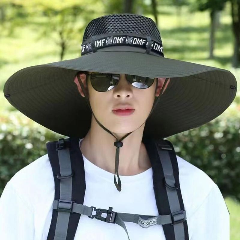Chapeau de soleil à large bord de 5,9 pouces, protection UV, casquette de pêcheur respirante, pliable, pour hommes et femmes, pêche en plein air, randonnée, plage_voghion.com