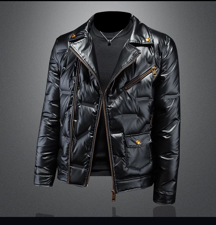 Herren-Premiumjacke aus 90 % weißer Entendaunen – Slim-Fit-Business-Casual-Mantel mit glänzender Nylon-Außenschicht, winddicht und warm für den Winter (Modell Y9876)_voghion.com