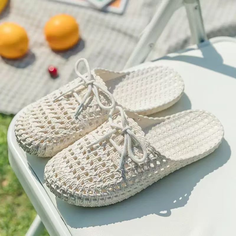 Damen Sommer Weiche Sohle Rutschfeste Vielseitige Strandsandalen Wasserdicht Flache Lässige Outdoor-Clogs Mit Geschlossener Zehenpartie Für Damen_voghion.com