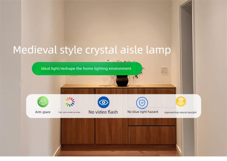 Crystal Entryway French Modern Minimalist Ceiling Staircase Lighting Balcony Hallway Corridor Light_voghion.com