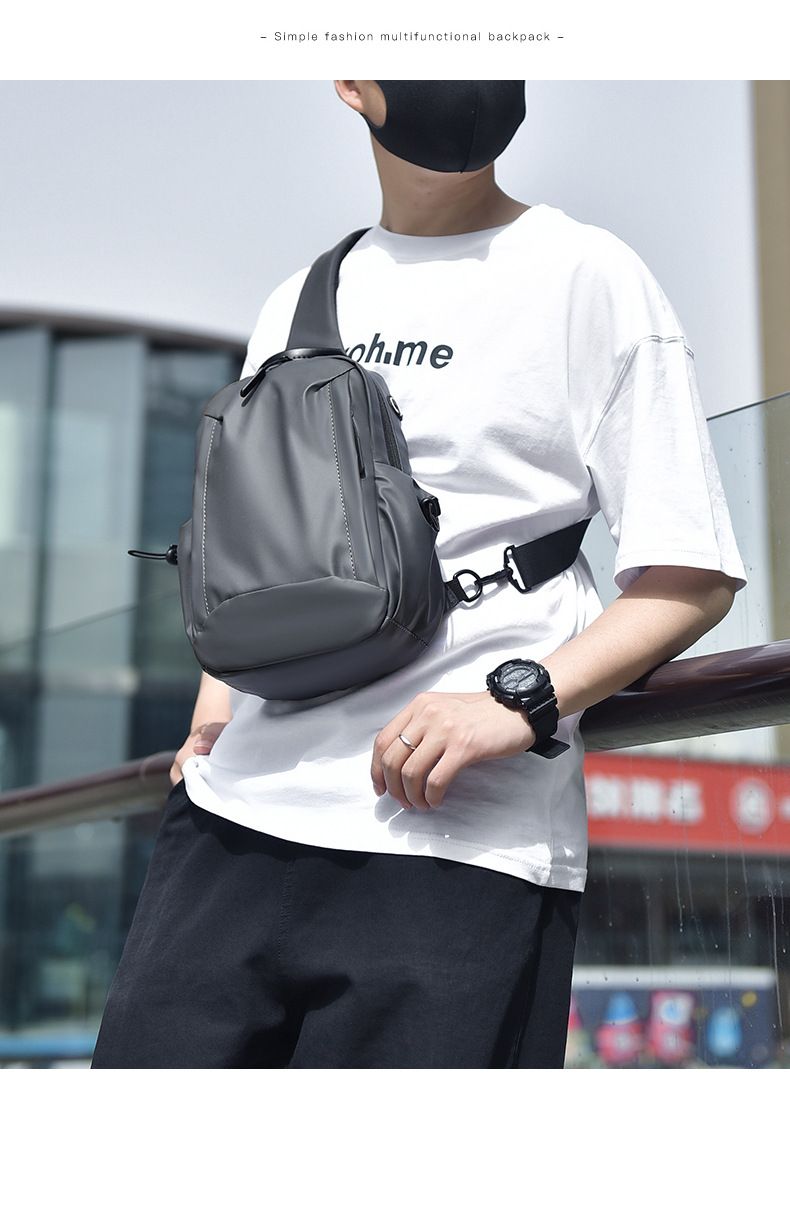 Nouveau sac de poitrine pour homme, sac à bandoulière simple et polyvalent, sac messager multifonctionnel de grande capacité pour les sorties_voghion.com