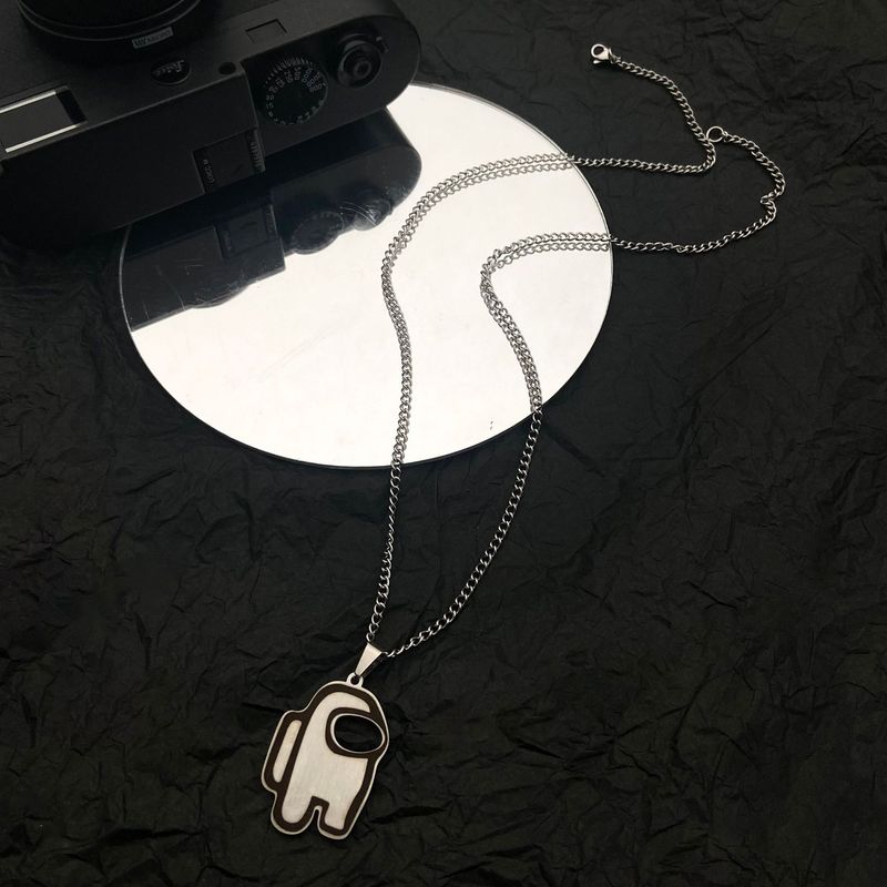 New Spaceman Werewolf Killing Necklace Titanium Steel Hip Hop Cold Style Accessories Trendy Jewelry Pendant_voghion.com