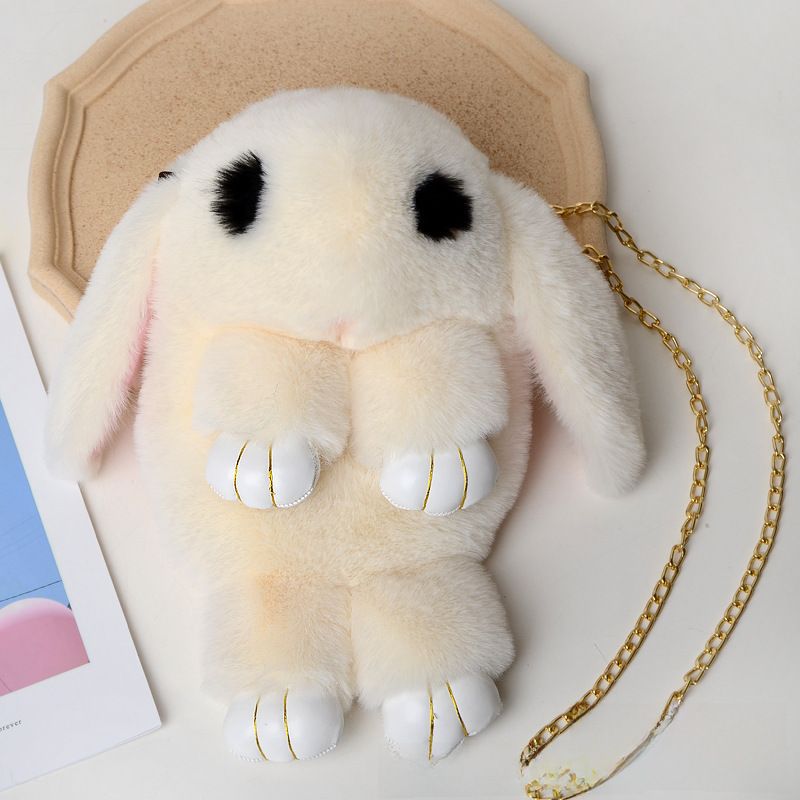 Dead Rabbit bag cute rabbit Rex rabbit fur bag plush rabbit bag chain Rabbit bag crossbody_voghion.com