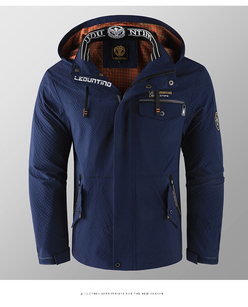 Men's Waterproof Hooded Jacket Windproof Casual Coat Lightweight Outdoor Zipper Jacket For Spring & Autumn_voghion.com